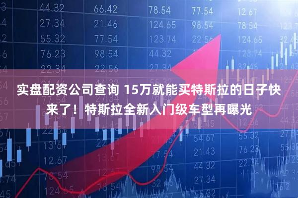 实盘配资公司查询 15万就能买特斯拉的日子快来了！特斯拉全新入门级车型再曝光