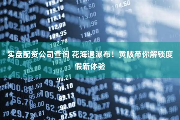 实盘配资公司查询 花海遇瀑布！黄陂带你解锁度假新体验